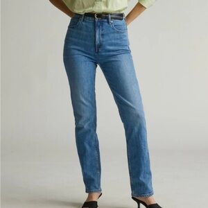 Everlane Straight Leg Jeans in Medium Blue Wash